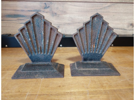 Nice Small Pair Of Art Deco Metal Bookends