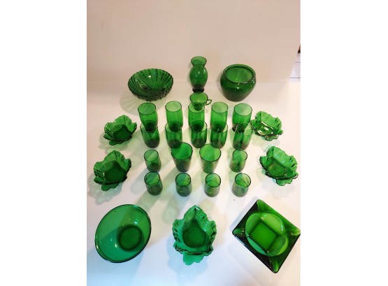 Vintage Green Glass Collection