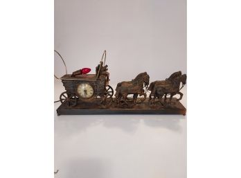 Antique Horse Drawn Wagon  Clock/night Light