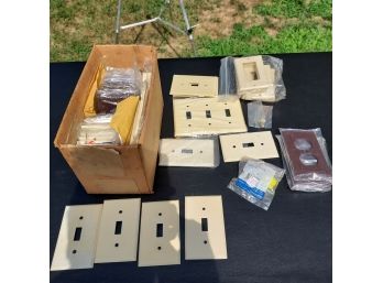 Box Of New And Used Electrical Plates
