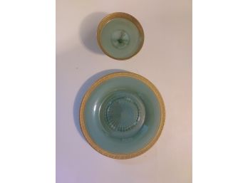 Vintage Cocktail Platter With Matching Bowl