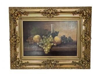 Oil On Canvas 'Still Life With Port Bottle' Signed E. French (c. 1880)