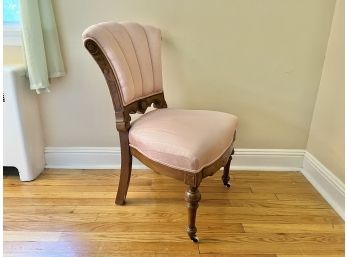 Upholstered Channel Fan Back Accent Chair