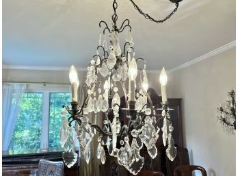 French 6 Arm Crystal Chandelier