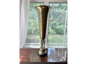 Vintage 24 Inch Solid Brass Figural Vase