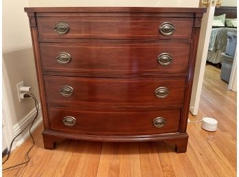 Vintage Mahogany Bow Front 4 Drawer Chest