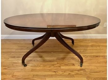 Vintage Mahogany Oval Dining Table With Three Leaves & Pads
