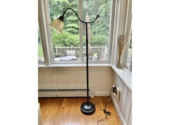 Black Metal Floor Lamp With Glass Shade