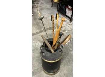 Two Handled Barrel With Walking Sticks