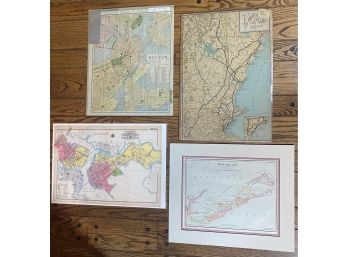 Four Vintage Maps Of Charlestown