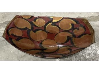 Large Art Glass Bowl- Painted
