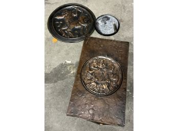 Three Piece Carved Copper Lot