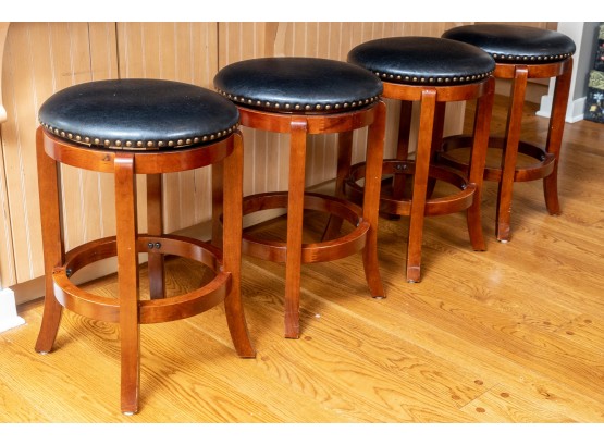 Swivel Counter Stools In Cherry - Set Of 4