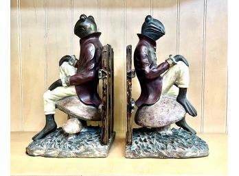 Pair Of Sitting Frog Bookends