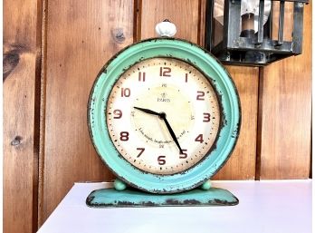 Distressed Table Top Clock By Paris