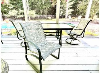 Outdoor Glass Table With 4 Chairs
