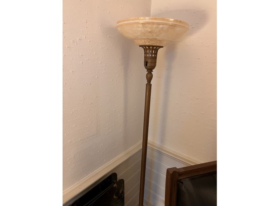 Vintage Floor Lamp With Glass Shade