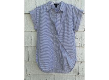 J. Crew Blue And White Striped  Shirt