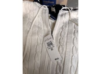 Ann Taylor Front Zip Cable Knit Sweater