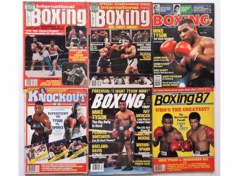 Lot Of 6 Vintage 1970s 1980s Boxing Magazines Mike Tyson Muhammad Ali