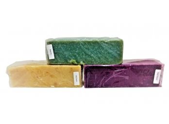 Group 2 Lot Of 3 Cold Process Soap Loaves COOL SPRING,BUTT NAKED,CHERRY ALMOND