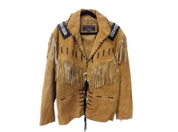 New With Tags Cocobee Mens Western Suede Leather Fringed Beaded XL Jacket