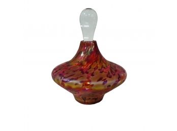 Loetz Swirl Art Glass Perfume Bottle With Stopper
