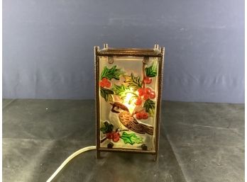 Metal And Glass Holiday Decor Accent Lamp