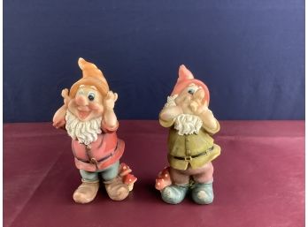 2 Bobble Head Resin Gnomes