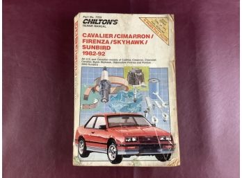 Chilton Cavalier / Cimarron / Firenza  Skyhawk Repair Manual (1982-1992)