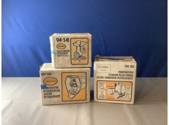 Lot Of 3 Vintage Mixmaster Attachments In Original Boxes