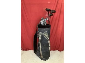 Stratos Golf Clubs Including 2 Titanium Insert Drivers And Bag