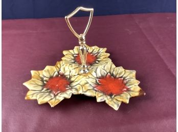 Vintage 1960s California Pottery Dish With Handle