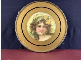 Vintage Round Framed Picture