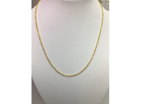 Incredible Brand New 16' Inch 14K Yellow Gold Rope Necklace - Made In Italy - 0.8 DWT - Very Nice Piece