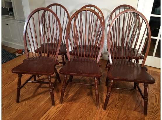 Fabulous Set Of Six (6) Classic Style Bow Back Windsor Chairs - Quality Remakes - Made In Italy - Super Nice !