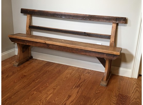 Custom Made Bench Country Store / Hallway Bench - Client Had Custom Made From 200 Year Old Barn Wood - NICE !