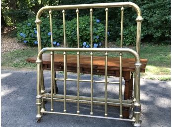 Antique Brass Bed - Headboard & Footboard - Lacking Rails - Nice Old One - Dates From 1900-1920 - Nice Bed