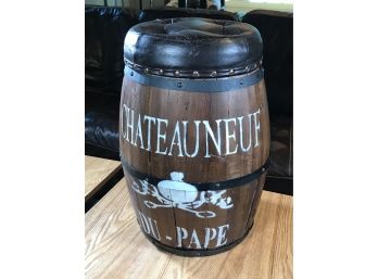 Very Nice Decorative Custom Made Wine Cask / Barrel Stool With Leather Seat - Very Nice Decorator Piece