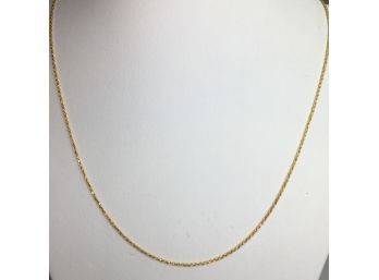 Fabulous Brand New Sterling Silver With 14K Gold Overlay Rope Necklace - Extra Long 24' - Made In Italy
