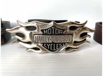 Harley Davidson And Leather Belts Size 32/34