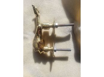 Solid Brass Vintage Malta Koi Door Knocker Set
