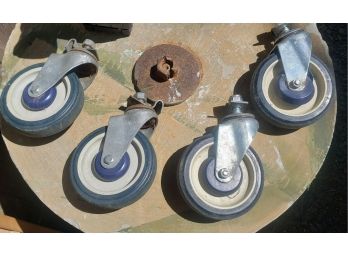 Set Of 4 5' Heavy Duty Casters With Rack Clamp