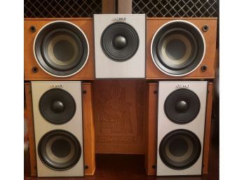 Jamo 3 Speaker Bundle With 4' Woofers In Dark Apple Wood  Finsh