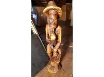 30 Inch Carved Wooden Statue