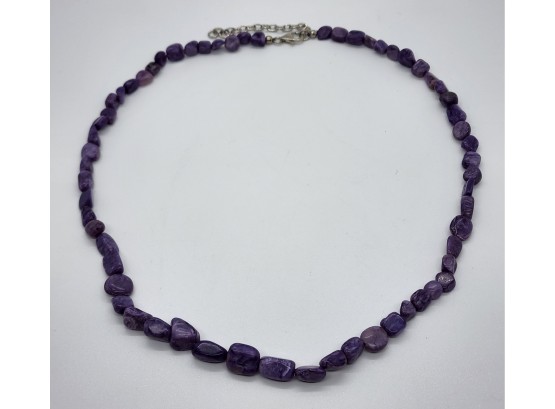 Siberian Charoite Necklace In Sterling