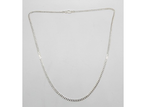 Italian Sterling Silver Flat Curb Necklace