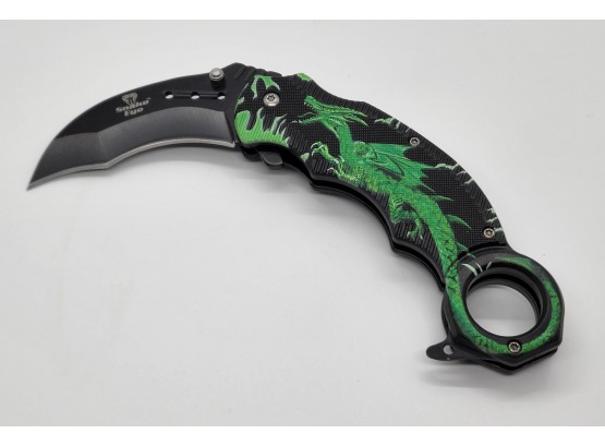 Cool Snake Eye Green Dragon Pocket Knife