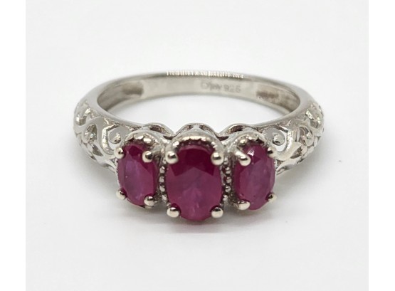Beautiful Ruby Ring In Platinum Over Sterling