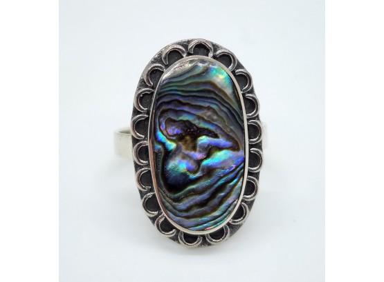 Abalone Shell Ring In Sterling Silver